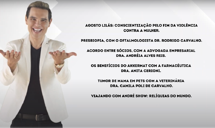 Assista agora ao Programa André Show exibido em 01/08/2026