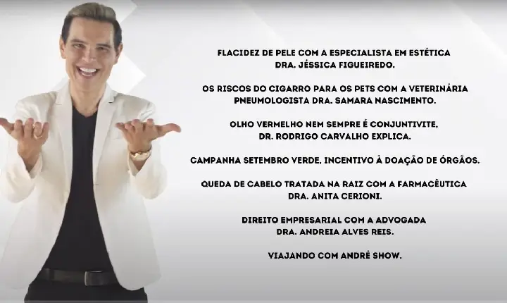Assista agora ao Programa André Show exibido em 12/09/2026