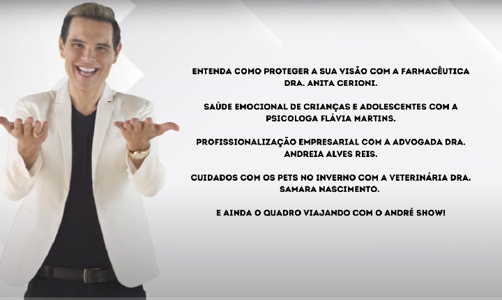 Assista agora ao Programa André Show exibido em 15/08/2026