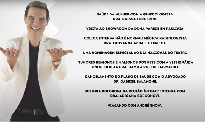 Assista agora ao Programa André Show exibido em 19/09/2026