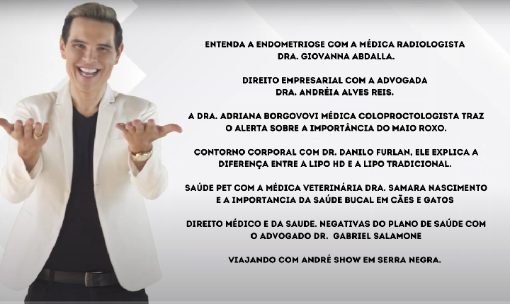 Assista agora ao Programa André Show exibido em 30/05/2026