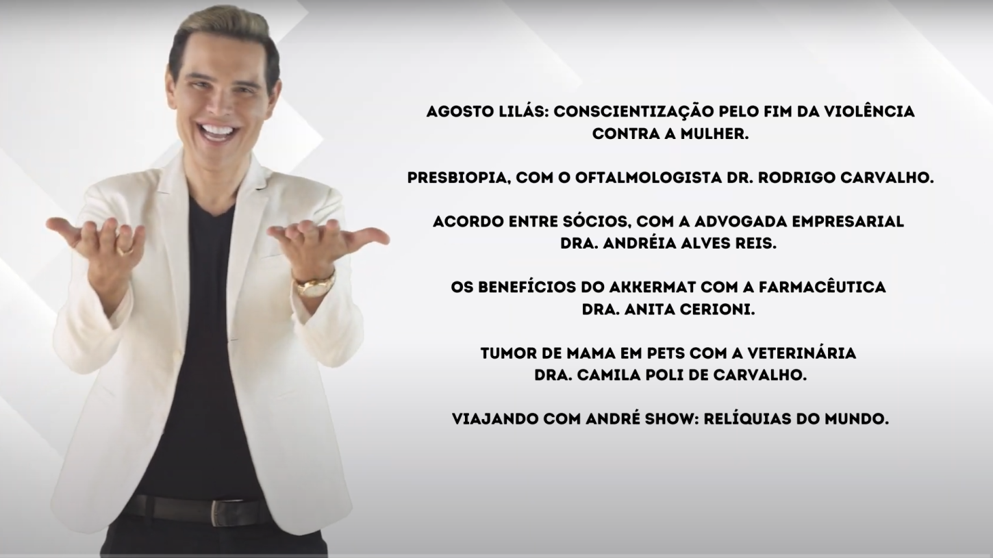 Assista agora ao Programa André Show exibido em 01/08/2026