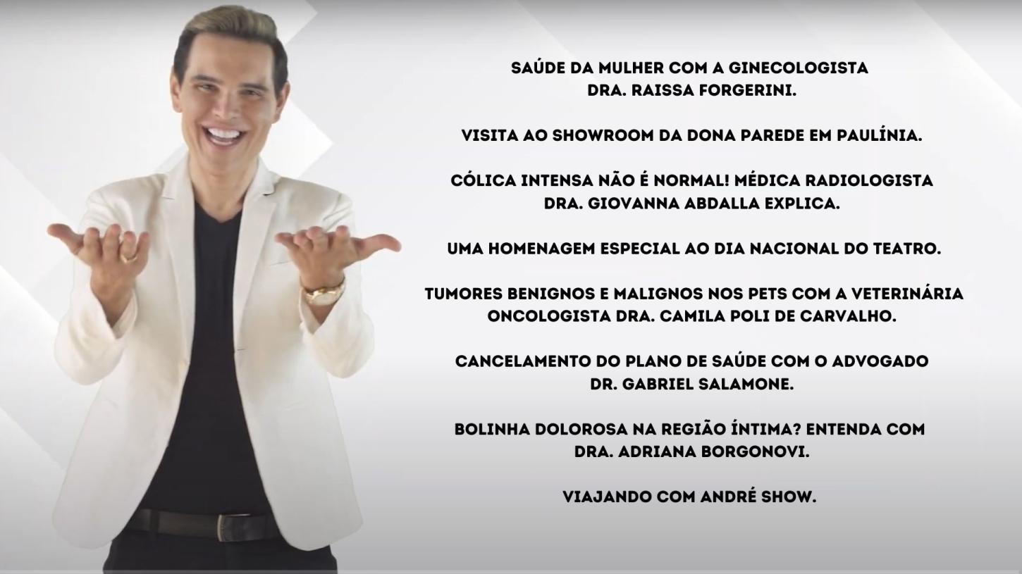 Assista agora ao Programa André Show exibido em 19/09/2026